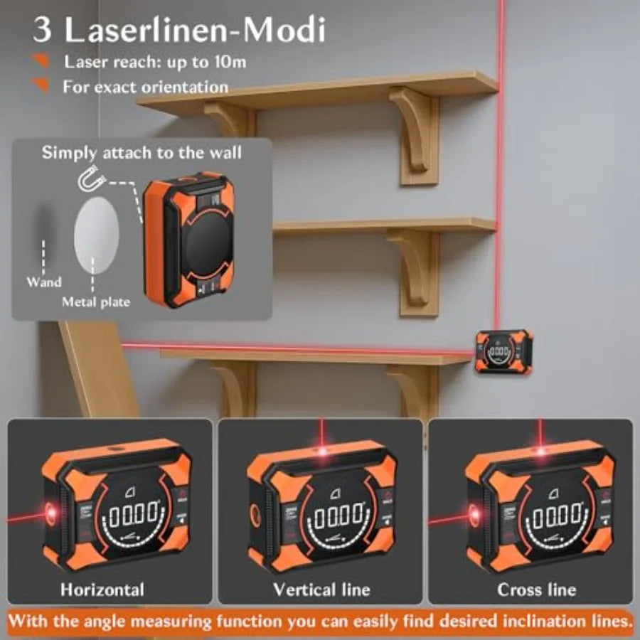 Rechargeable Digital Angle Finder with Laser and Magnetic Base | Electronic Inclinome alternate view