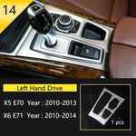Car Styling For BMW X5 X6 E70 E71 Console Gearshift Frame Decorative Trim Strips Stain close-up view