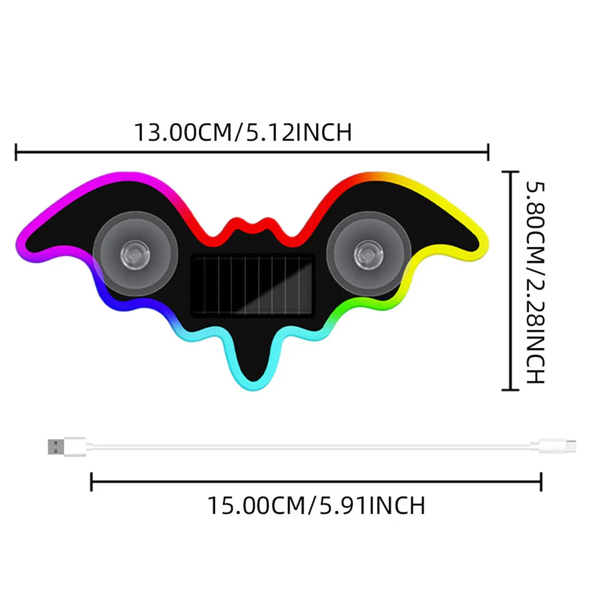 1X Solar Powered Car Neon Light Cool Bat-shaped Dynamic Atmosphere Light Wireless Led lifestyle view