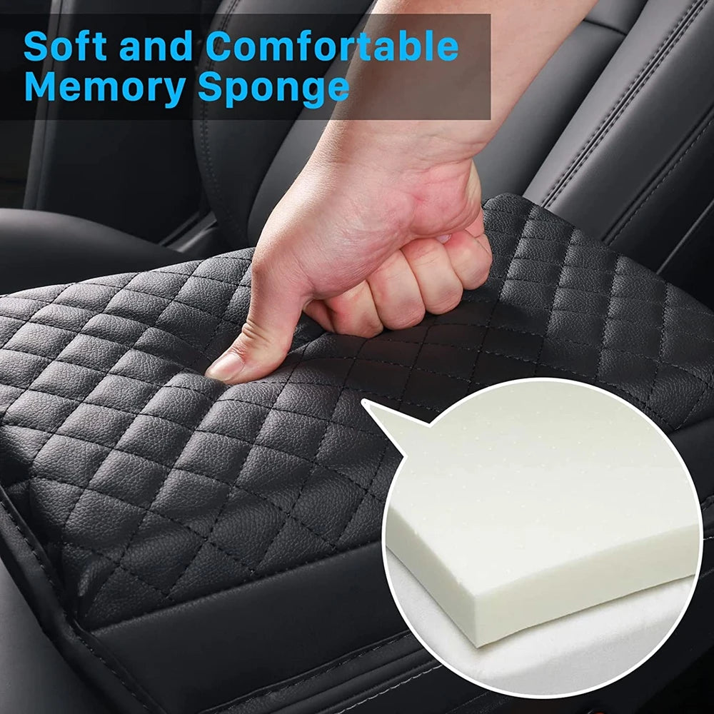 Tesla Model 3 & Model Y Juniper Armrest Cover Cushion | PU Leather Center Console Pro lifestyle view