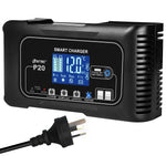 HTRC 20A/15A/10A Car Battery Charger LCD Automatic Pulse Repair Charger for Motorcycle Lead-Acid Lithium LiFePO4 AGM Wet Battery