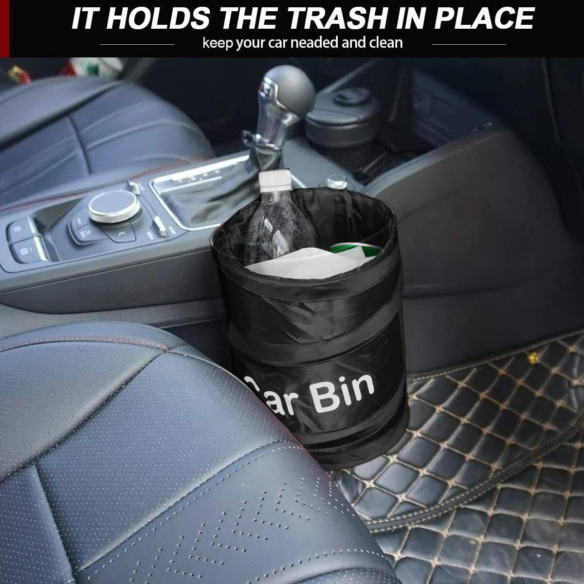 New Arrival Collapsible Car Trash Can Pack Leak Proof Waste Bin with Garbage Bag Litt alternate view