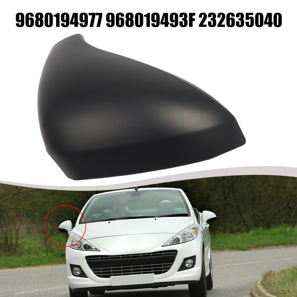 Primed Car Right Side Wing Mirror Cover for 207 0615 9680194877 232635039 Exterior Rearview Mirror Housing Replacement Part ABS