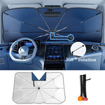 Car Windshield Sun Shade Umbrella with 360° Rotating Handle