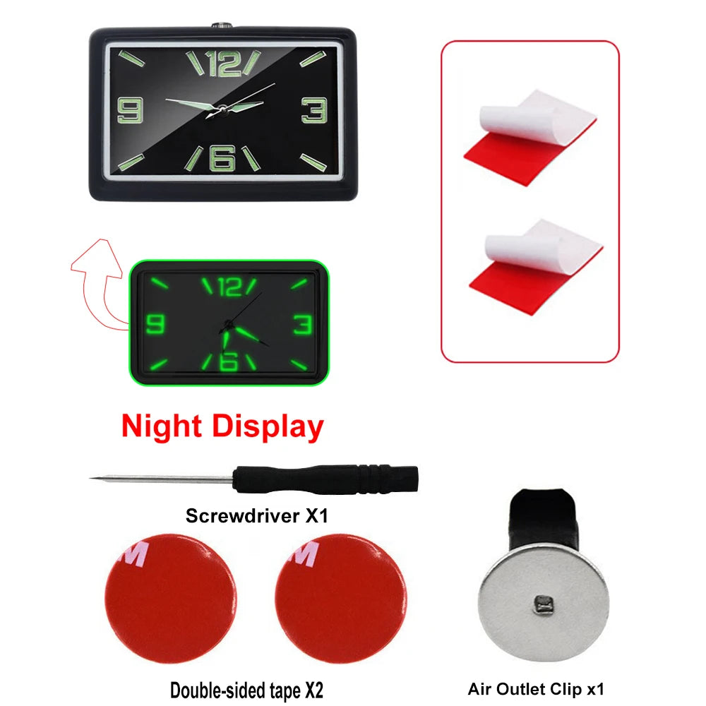 High Quality Car Clock Automobile Internal Stick-On Mini Digital Fashion Watch Auto Quartz Clock Watch Car Ornaments Accessories