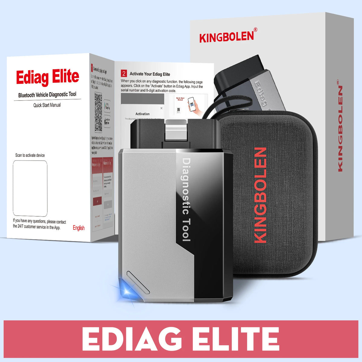 WholeSale [Lifetim Free Update] KINGBOLEN EDIAG ELITE Auto Diagnostic Tools Full System Bidirectionnal 15 Service OBD2 Scanner