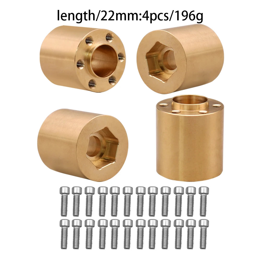 Brass Weights 12mm Wheel Hex Hub Widen Adapter for 1/10 RC Crawler 1.9 2.2Inch Wheels lifestyle view