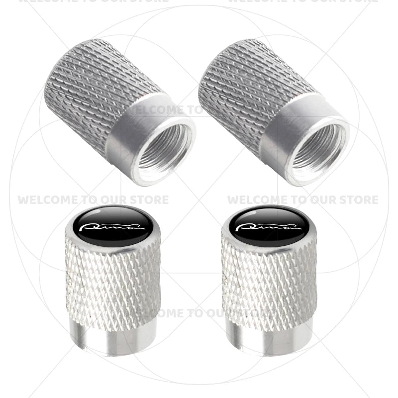 For Ford Puma Cougar Emblem MK3 MK5 MK6 MK4 ST Line 4Pcs Aluminum Car Tire Valve Caps lifestyle view