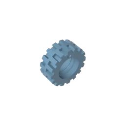 Gobricks GDS-1071 Tire 15mm D. x 6mm Offset Tread Small compatible with lego 3641 DIY close-up view