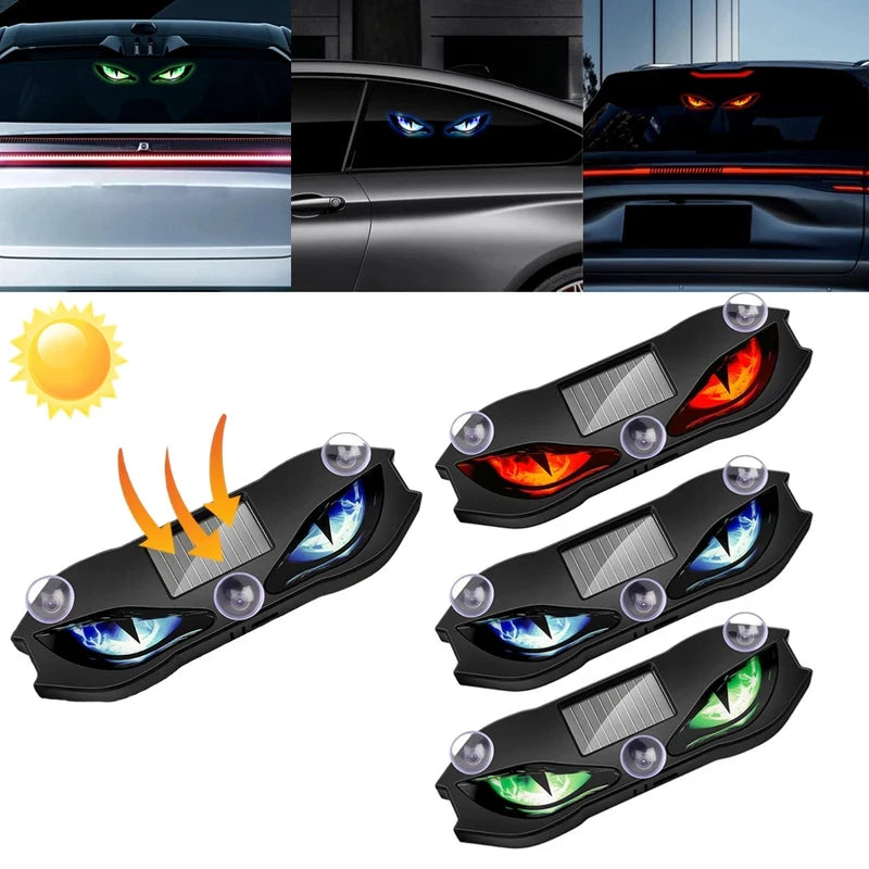 Solar Powered Car Neon Light Wireless Cool DEMON EYE Led Ambient Light Suction Cup USB R detail view