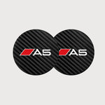 2Pcs Car Interior Leather Coaster Anti-noise Water Cup Pad for Audi S Line Models | Cup detail view