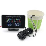 HD Car LCD Water Temperature Meter Thermometer Voltmeter Gauge | 2in1 Temp & Voltag additional angle