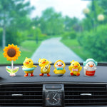 3/4/5/6/7pcs Anime Figure Little Yellow Duck Model Decor Cute Car Mounted Ornament Aut close-up view
