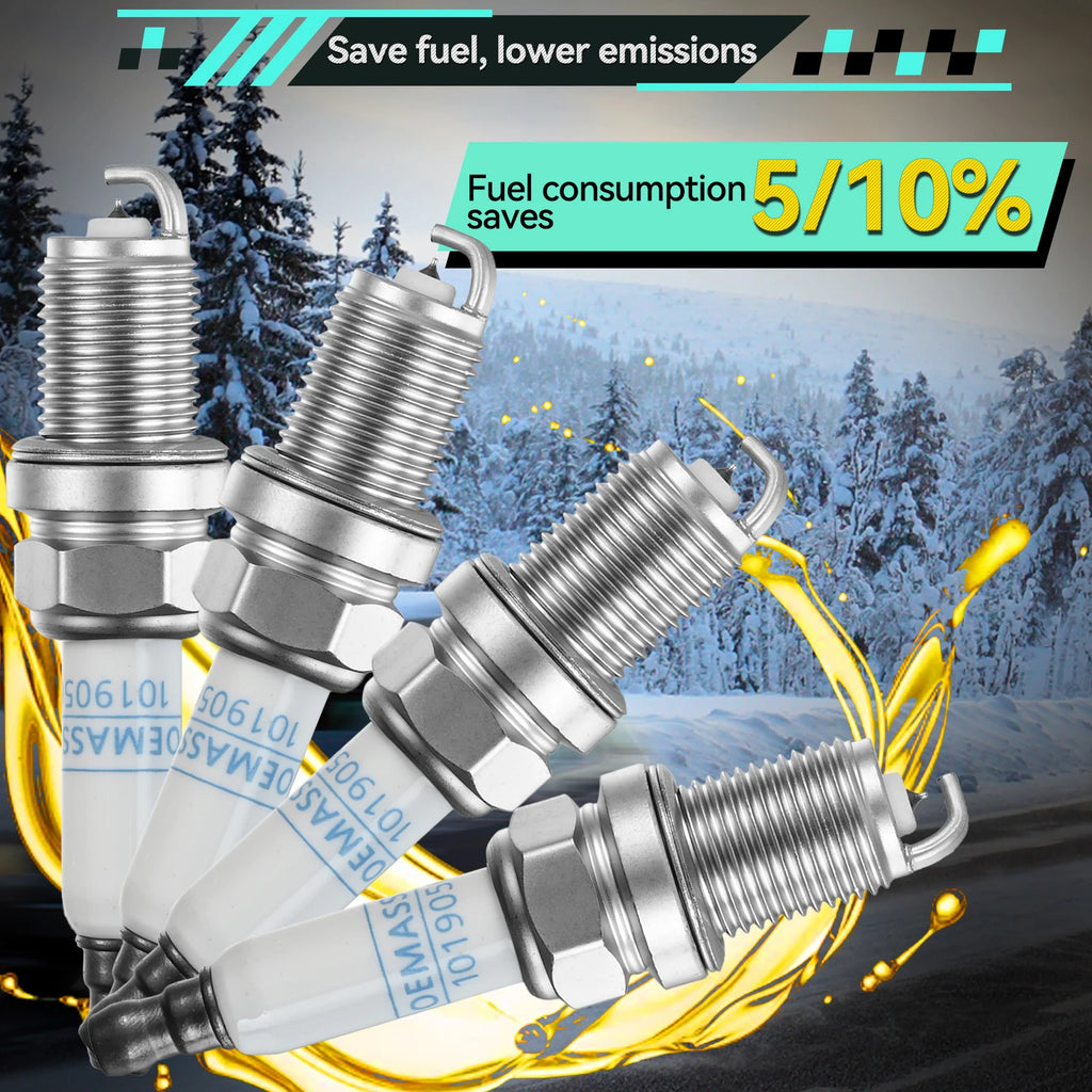 4PCS OEMASSIVE Iridium Spark Plugs For Audi A4 A5 A6 TT VW CC Passat Golf Transporter Seat Skoda 2005-2019 06H905601A 101905611