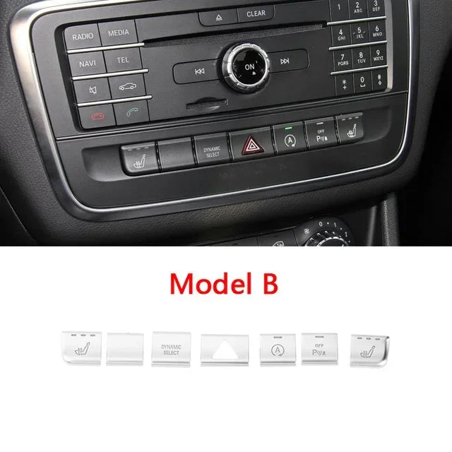Car Console Air Conditioner Buttons Decals Trim For Mercedes Benz GLA X156 CLA C117 A B Class W176 W246 Auto Interior Stickers