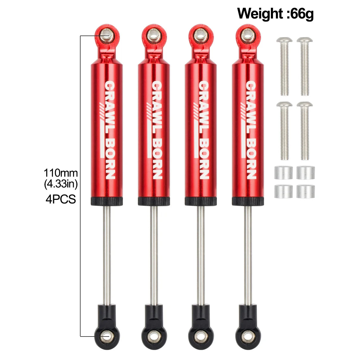 RC Car Shock Absorber Damper 4PCS 1/10 Crawler SCX10 II TRX4 additional angle