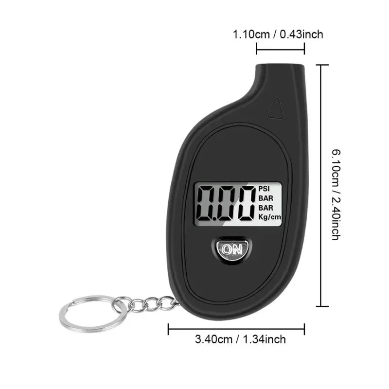 Digital Tire Pressure Gauge | Car Motorcycle Safety Alarm with LCD Display close-up view