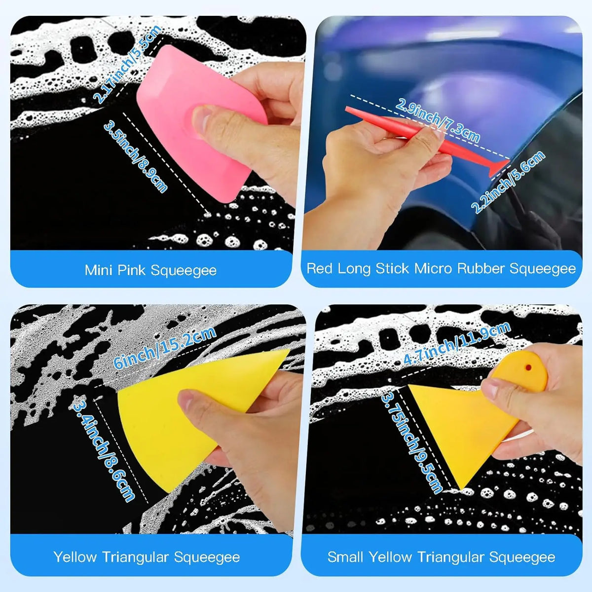 Car Film Wrapping Tool Kit Window Tinting Tools Vinyl Wrap Felt Squeegee Wrap Stick additional angle