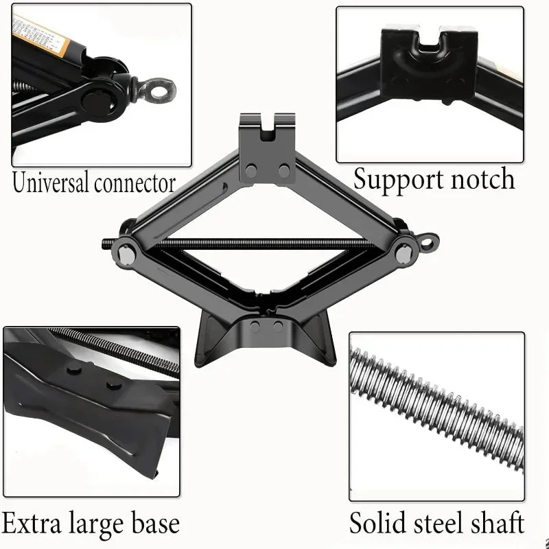 Multi Capacity Car Jack 08T 1T 2T Portable Scissor Jack Hand Cranked Labor Saving For close-up view