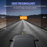 Dash Cam W/ IR Night Vision Loop Recording & 2" IPS Screen 1080P 3 Camera ， DVR recor lifestyle view