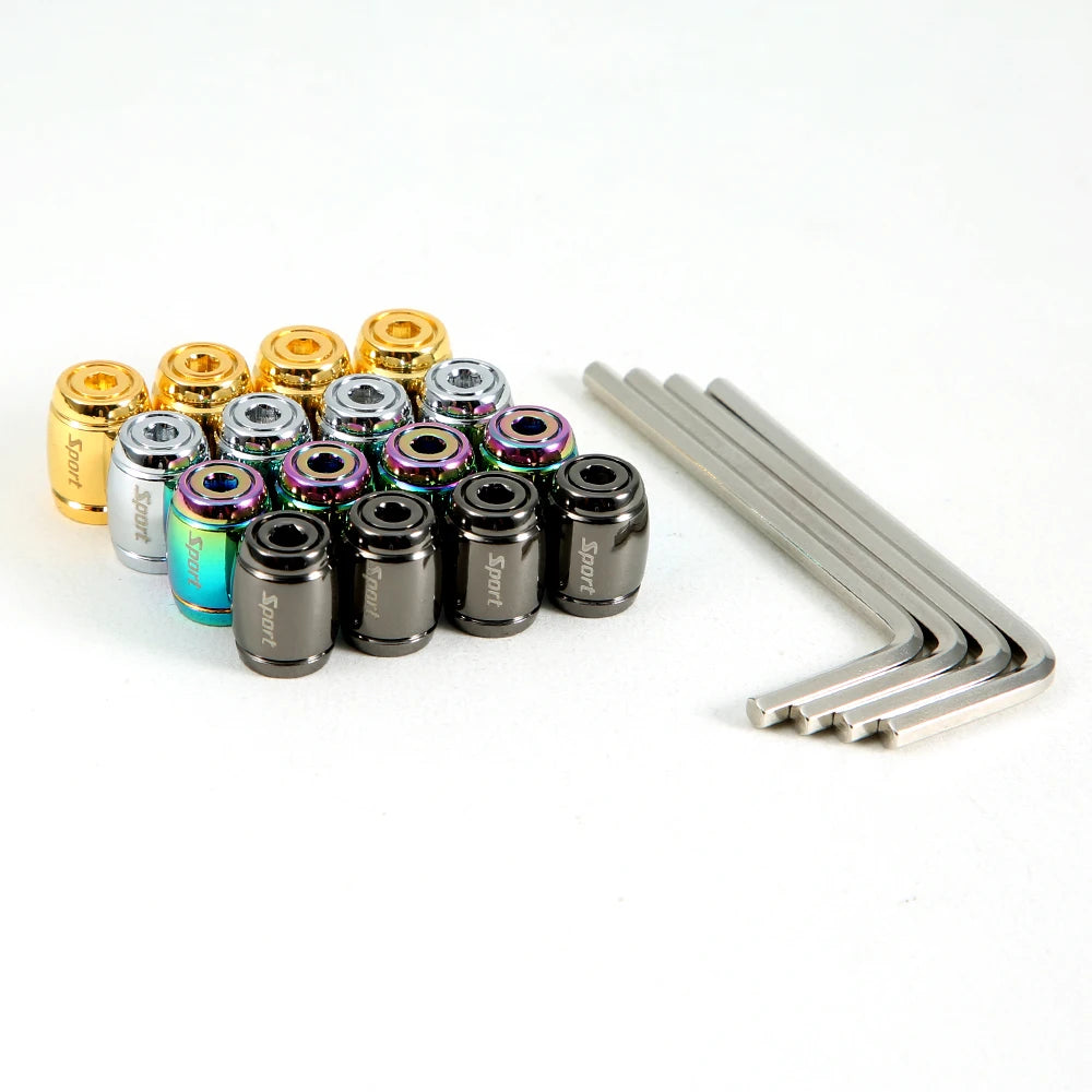 Anti Theft Tire Valve Caps with Rubber Seal | Universal Stem Covers for Car SUV Bike T close-up view