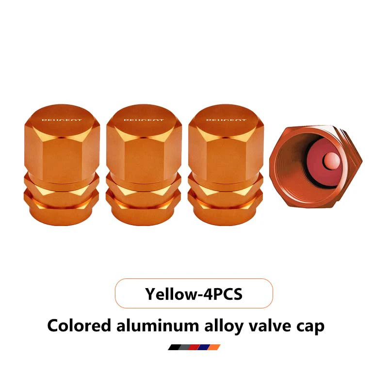 4PCS Car Wheel Tire Valve Stem Caps | Aluminum Alloy Dust Caps for Peugeot Models detail view