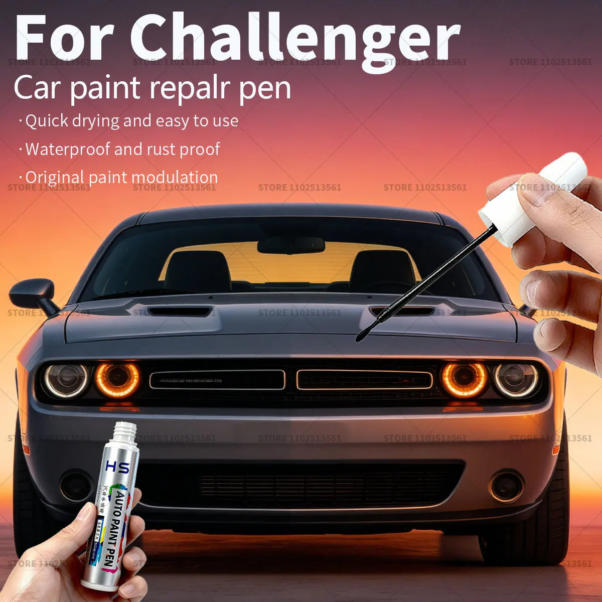Car Paint Repair Pen For Dodge Challenger Paint Scratch Repair Accessories Blue White knuckle Pitch
