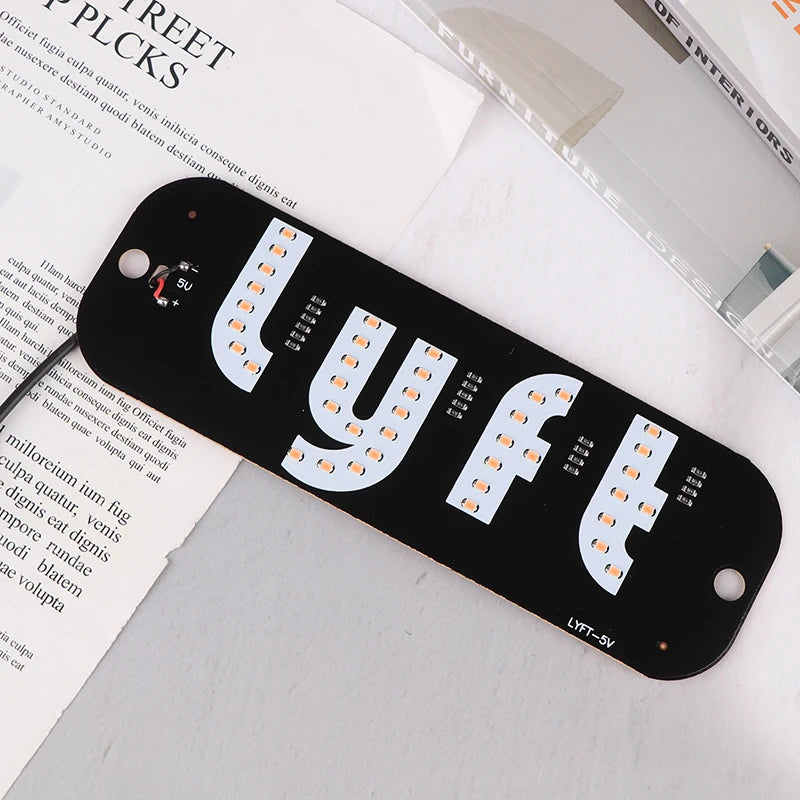 1Set LED Signal Light Taxi Signal Lamp For Lyft Logo Light USB LED Cab Panel Indicator Lights Signal Lamp Auto Decoration Lamp