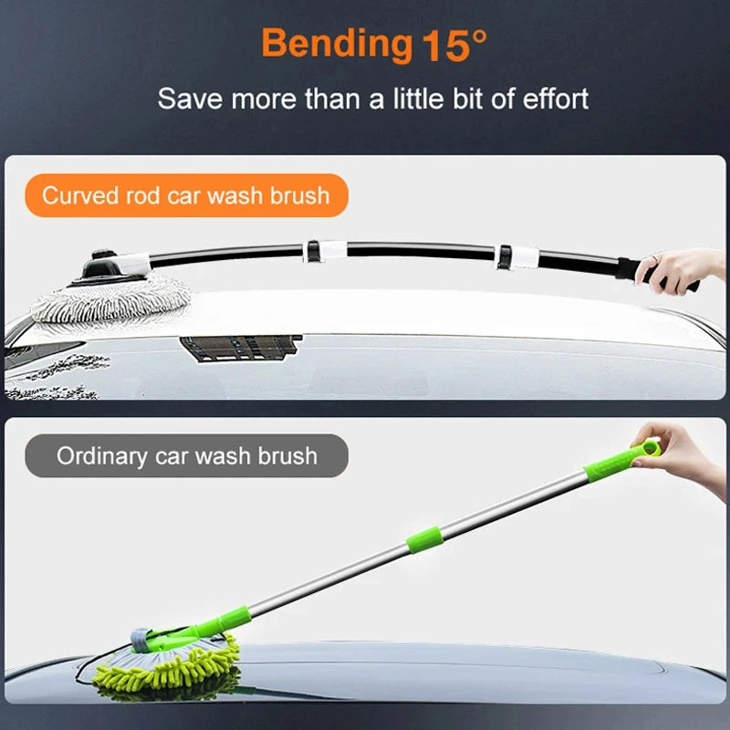 Car Wash Brush Car Cleaning Brush Telescoping Long Handle Mop Soft Hair Chenille Broom U detail view
