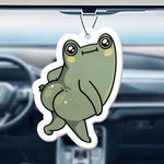 Dancing Frog Design "Sustainable Freshness" Long-Lasting Car Air Freshener - Aromatherapy Scented Paper Pendant, Suitable for Rearview Mirrors and Air Vents, Stress-Relief Fragrance Accessory, Car Air Freshener, Long-Lasting