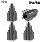 Aluminum Rocket Tire Valve Caps Set of 4 | Car and Motorcycle Alloy Valve Stem Cove additional angle