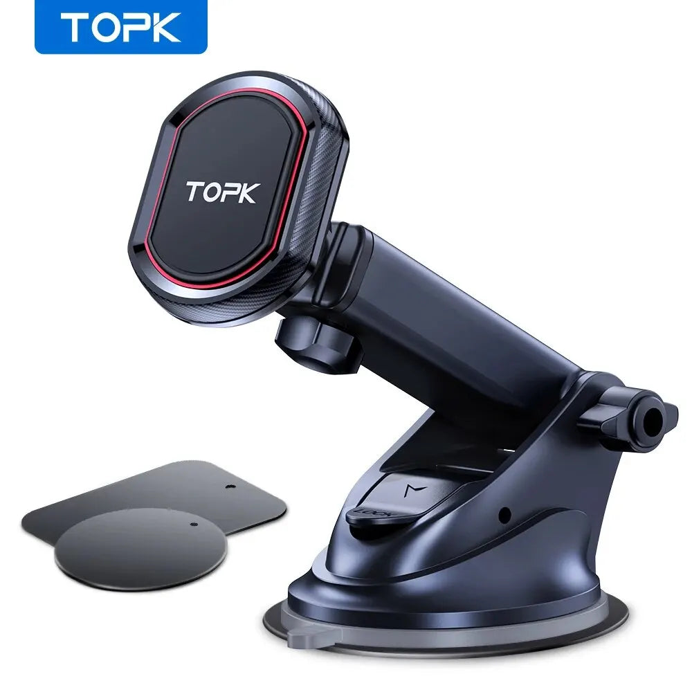 TOPK Magnetic Car Phone Holder | Universal Dashboard Windshield Industrial-Strength Suction Cup Moun