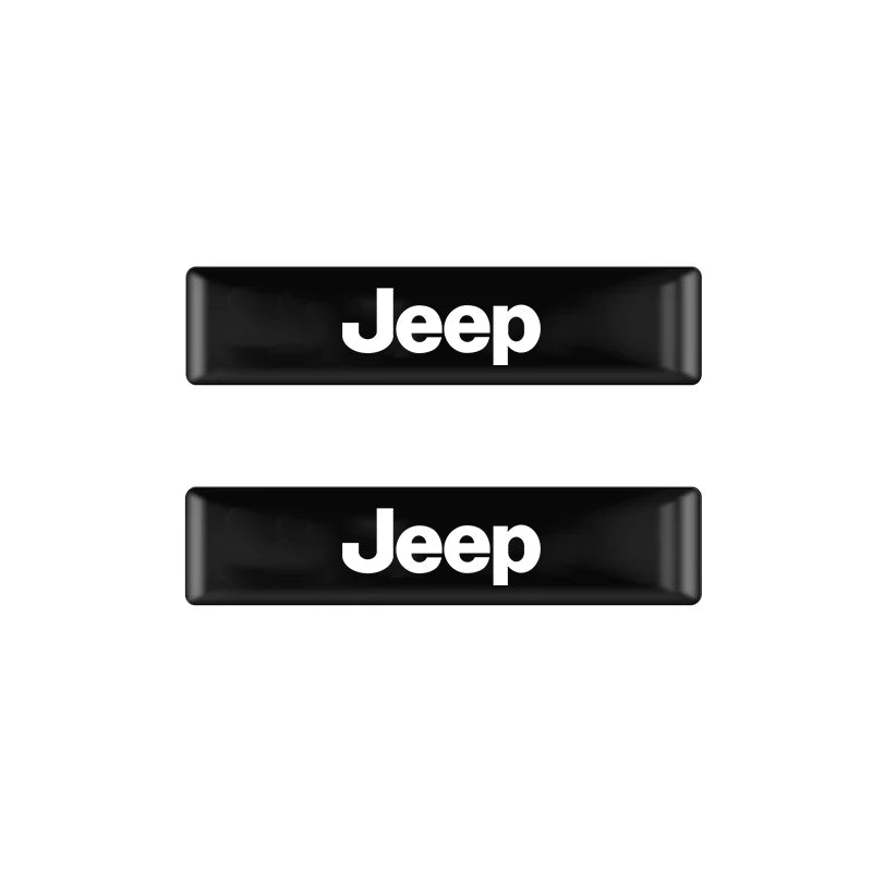 3D Car Emblem Stickers for Jeep Wrangler, Grand Cherokee, Compass | Black Epoxy Decal close-up view