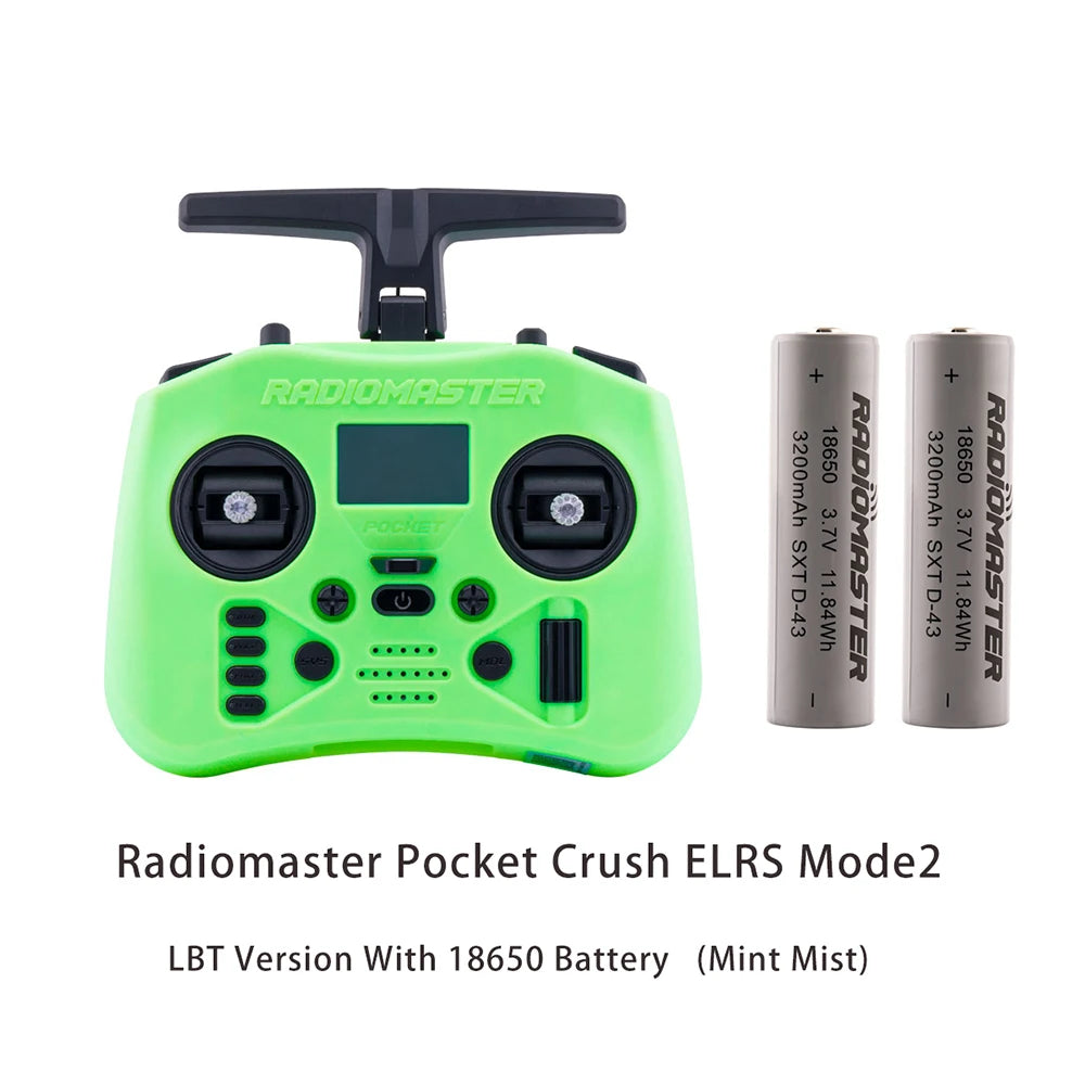 RadioMaster Pocket Crush Preinstalled EdgeTX ExpressLRS Hall Gimbal Transmitter Remote close-up view