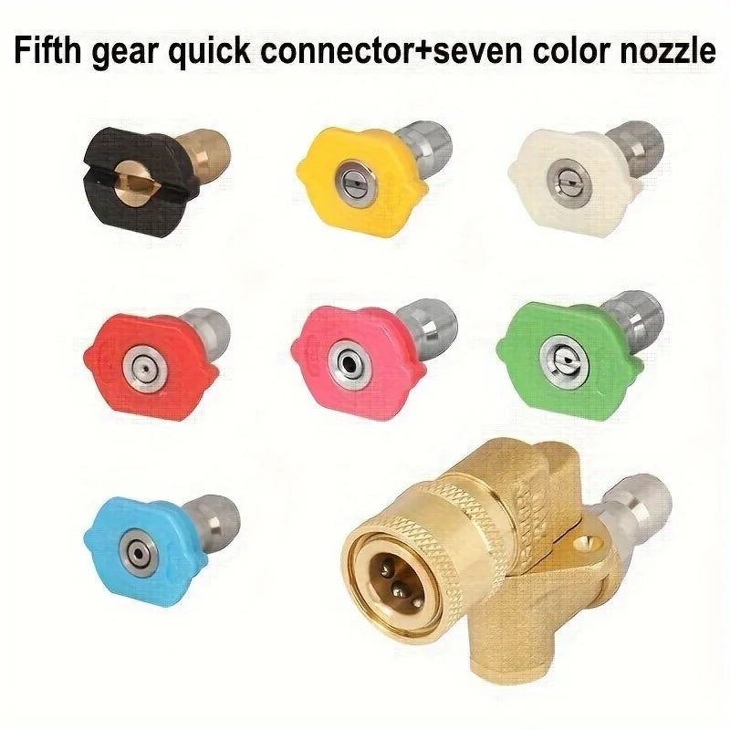 High Pressure Car Wash Gun | 5-Speed Adjustable Brass Adapter with 7 Color Nozzles lifestyle view