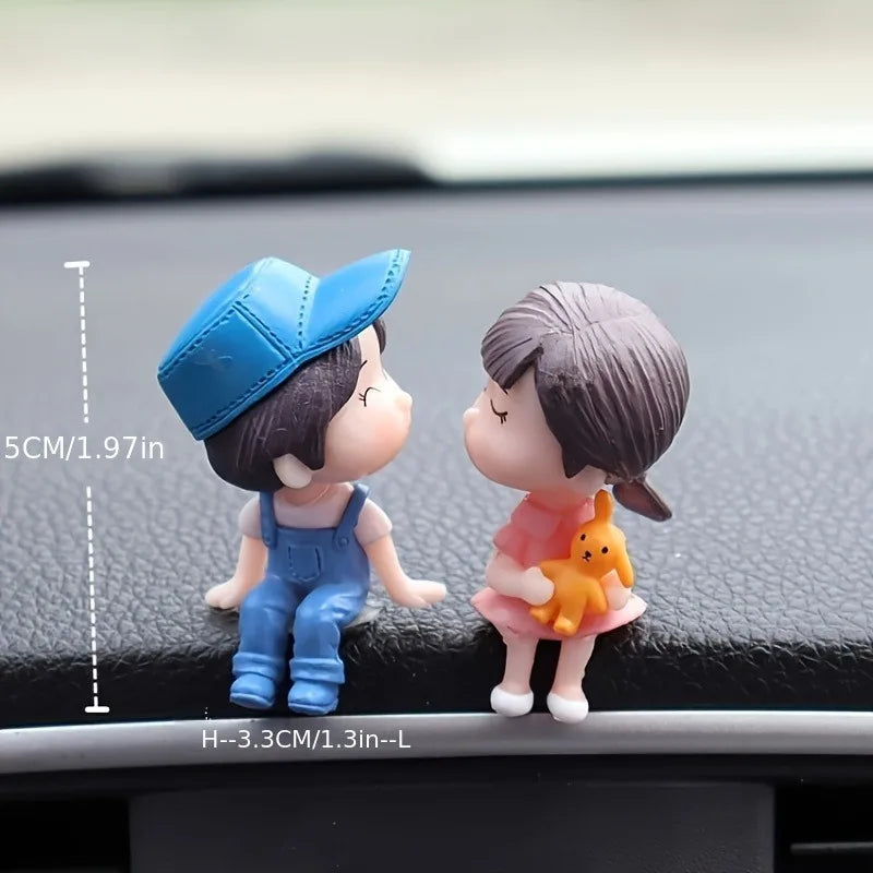 Cute Ornaments Couple Action Figurines Balloons For Car Dashboard Decoration alternate view