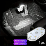 Wireless USB Rechargeable LED Lights for Car Interior close-up view