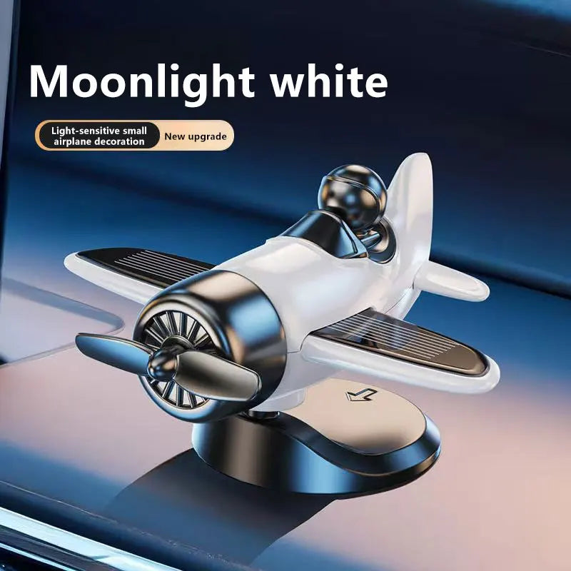Lenovo Solar Powered Rotating Airplane Car Dashboard Ornament 360° Auto Spin Decor additional angle