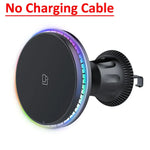 VIKEFON Magnetic Car Wireless Charger | LED/RGB Fast Charging Mount for iPhone 12-1 additional angle