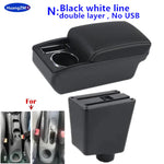 Car Armrest For Renault Clio 4 Armrest Box For Renault Captur Clio 3 III IV Double-Layer Storage Box Cup Holder Car Accessories