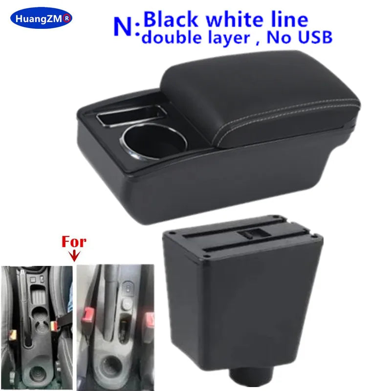 Car Armrest For Renault Clio 4 Armrest Box For Renault Captur Clio 3 III IV Double-Layer Storage Box Cup Holder Car Accessories