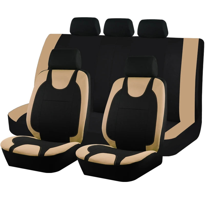 Universal Breathable Polyester Fabric Seat Covers Full Set Fit For Most Car SUV Truck alternate view