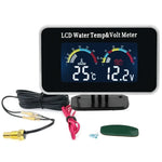 Car LCD Water Temp Meter + Voltmeter Gauge 2in1 | Temp Voltage Meter with 10mm Sensor 12V 24V