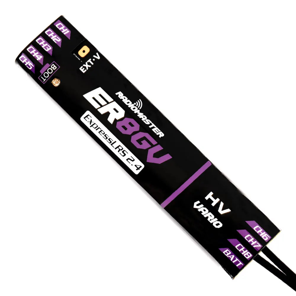 Radiomaster ER8GV 8CH PWM CRSF ExpressLRS Receiver For Fixed-wing Aircraft Gliders detail view