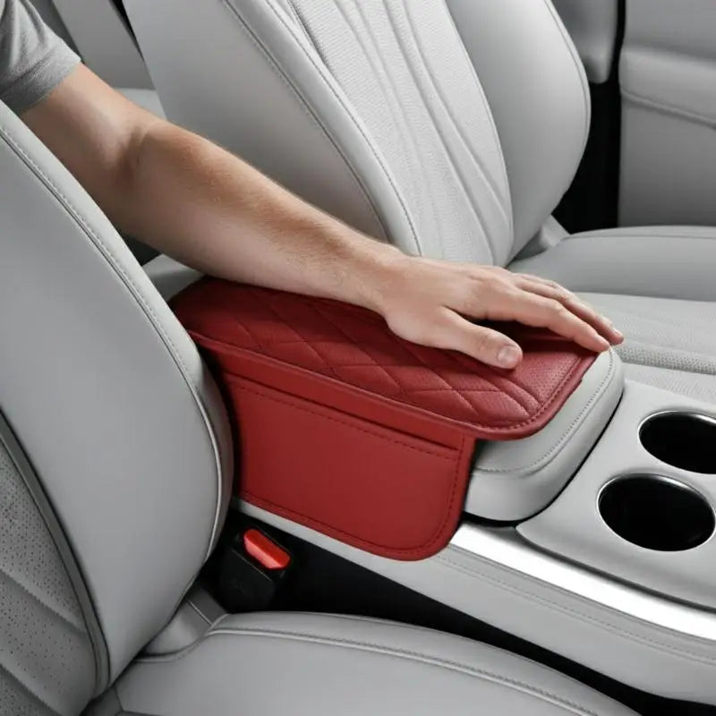 New Car Armrest Pad With Storage Bag PU Leather Car Elbow Pad Car Center Console Armrest Box Cushion Auto Armrests Storage Pad