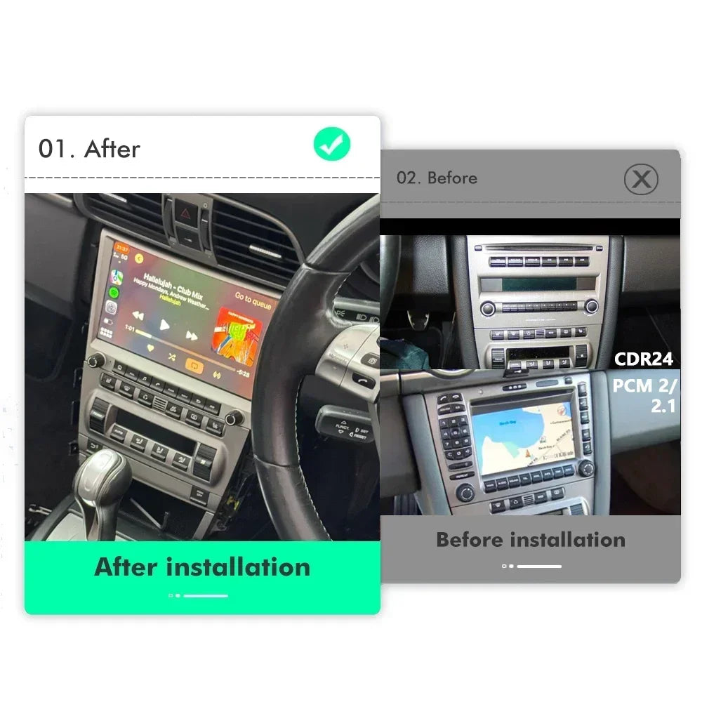 9 Inch Android 14 Car Radio GPS Navigation | For Porsche Cayman 911 987 Boxster 997 20 close-up view