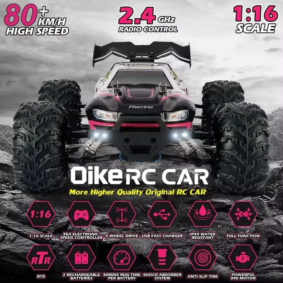 Oike 4WD 1:16 80KM/H Super Brushless 50KM/H Brushed RC Car 4x4 Off Road Remote Control H detail view