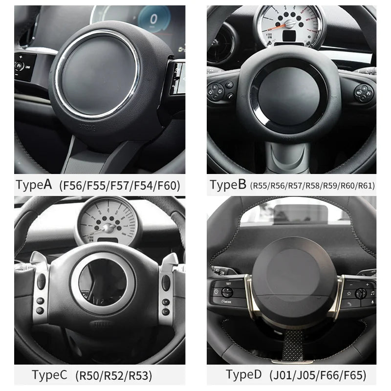 Car Steering Wheel Sticker For MINI Cooper F56 F55 F54 F60 R56 R60 U25 J01 F65 F66 PU Leather Stickers Interior Car Accessories