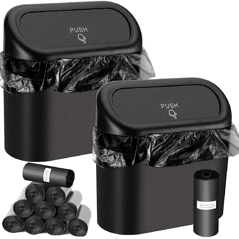Mini Car Trash Can with Lid, Leak-proof, 3 Pcs