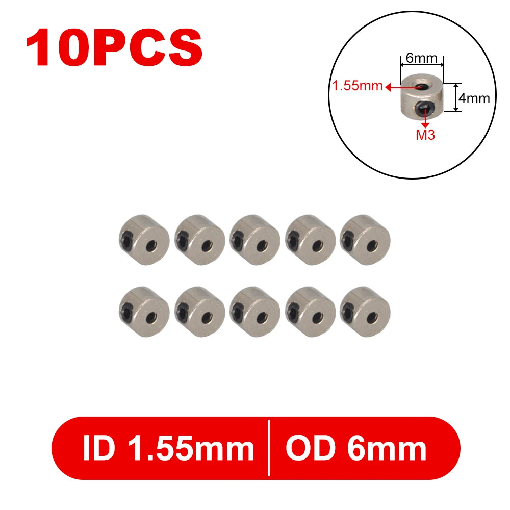 10PCS Metal Wheel Lock Collar Shaft Stopper 1.6-8.1mm for RC Model detail view